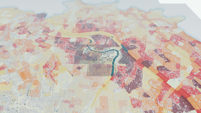 Earthquake risk by area in the 3D map