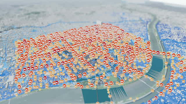 Flood, earthquake and accident maps in the 3D map