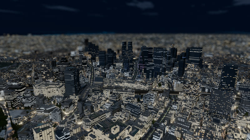 Shinjuku in the 3D map (Night)