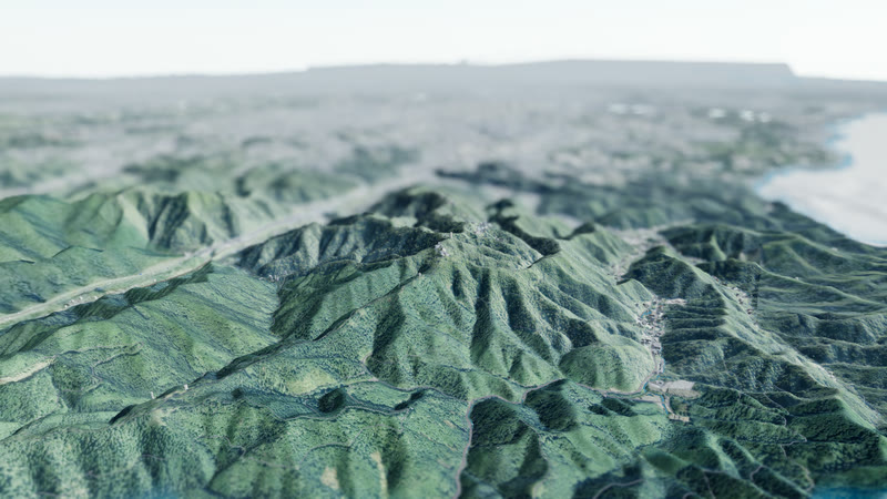 Mount Takao in the 3D map (Morning)