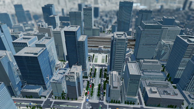 Tokyo Station in the 3D map (Day)